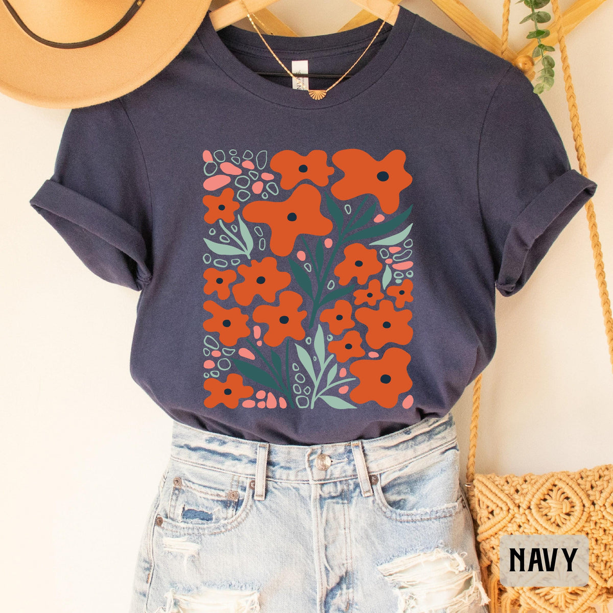 Boho Wildflowers Shirt Goblincore Shirt Botanical Shirt Gardening Shirt Retro Flower Shirt