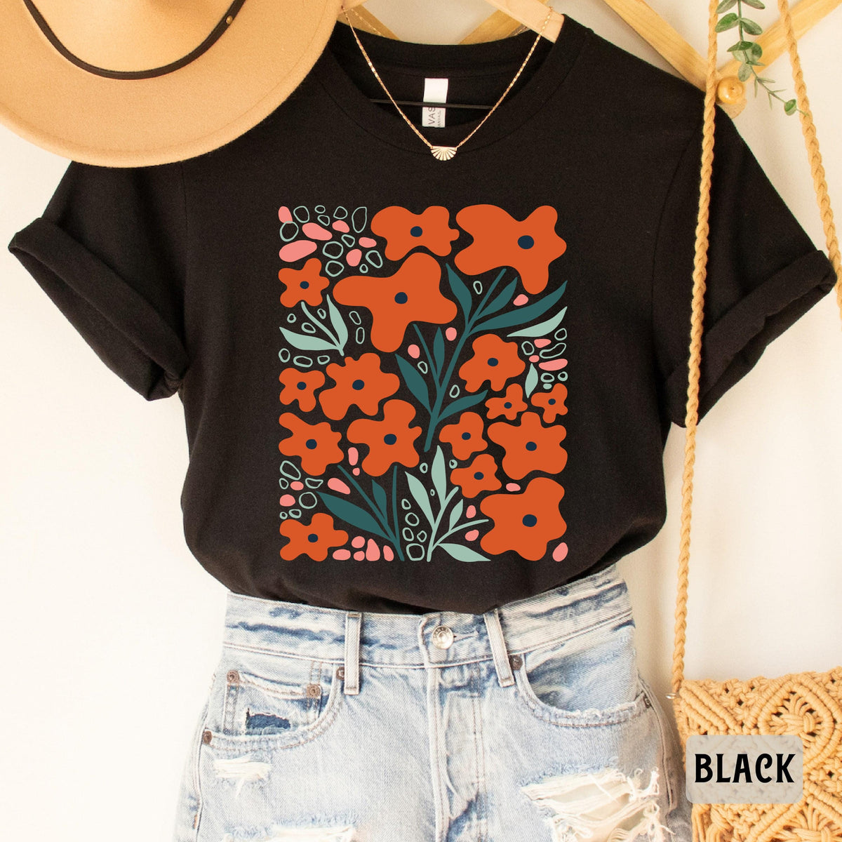 Boho Wildflowers Shirt Goblincore Shirt Botanical Shirt Gardening Shirt Retro Flower Shirt