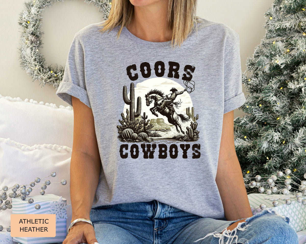 Coors Cowboy Shirt Rodeo Shirt Vintage Western Graphic Shirt Retro Style Cowboy Shirt