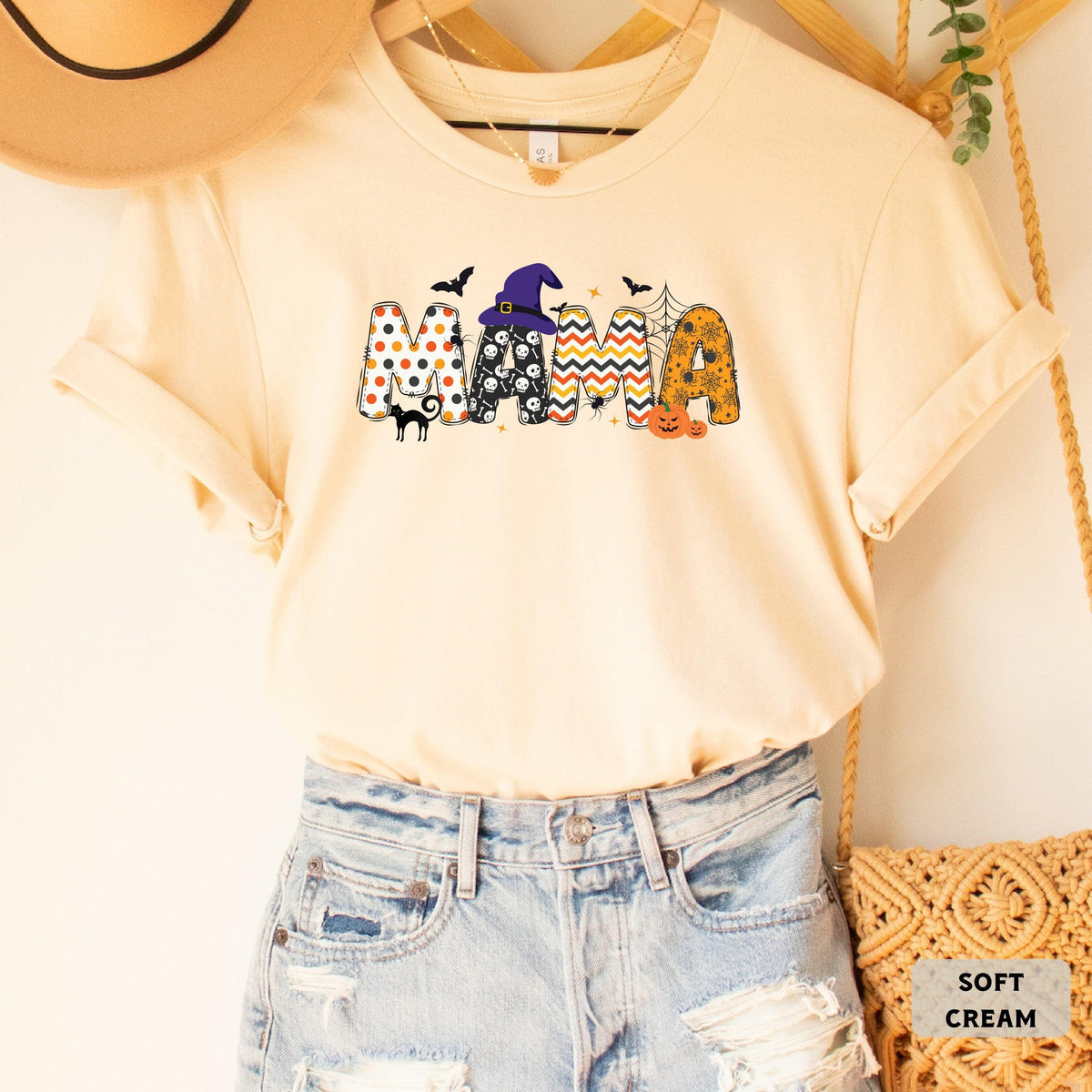 Halloween Mama Shirt - Spooky Mom Tee | Retro Halloween & Witchy Mama Style