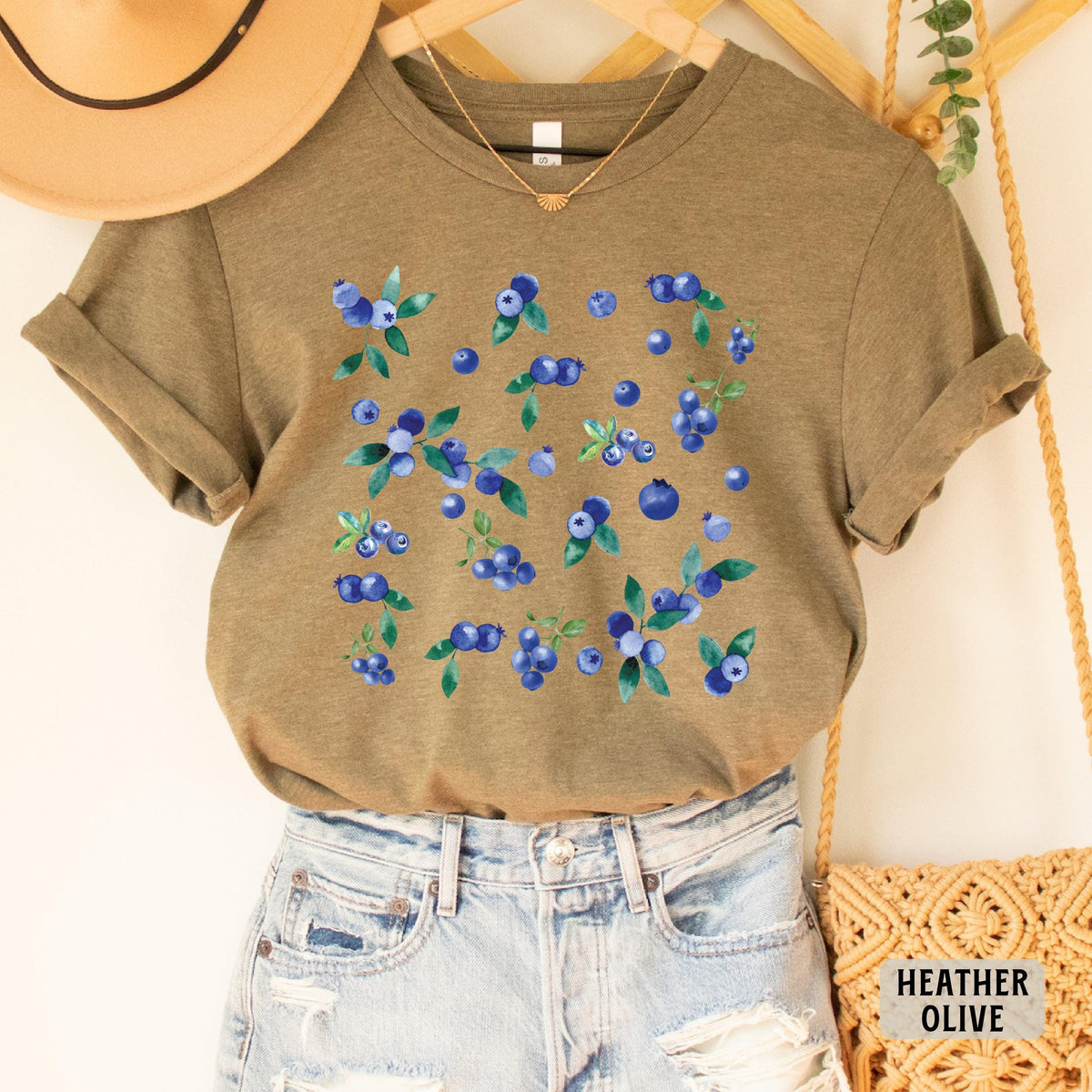 Blueberries Shirt Vintage Fruit Graphic Shirt Foodie Shirt Farm Girl Shirt Plant Lover Shirt