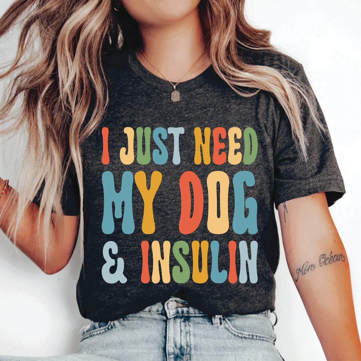 Diabetes Fighter T-Shirt I Just Need My Dog and Insulin Shirt Funny Diabetic Shirt Dog Lover Gift Diabetic Survivor Shirt