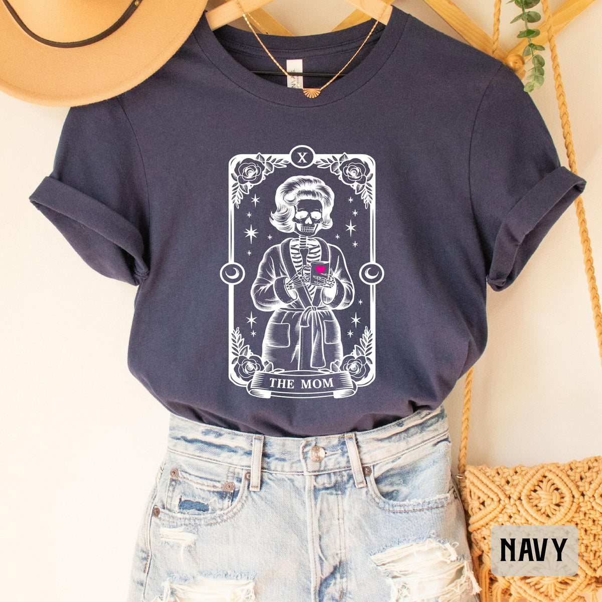 Mom Tarot Card Shirt – Skeleton Mom Shirt With Witchy Vibes & Celestial Mama Tee