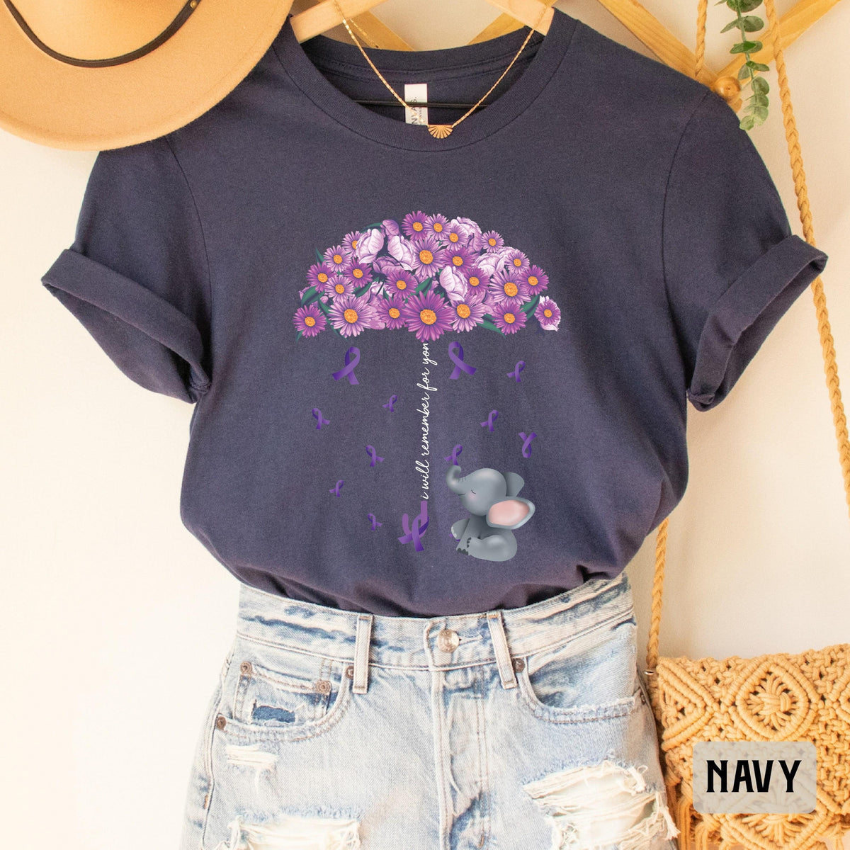 Alzheimer's Awareness Flower Shirt – I Will Remember For You