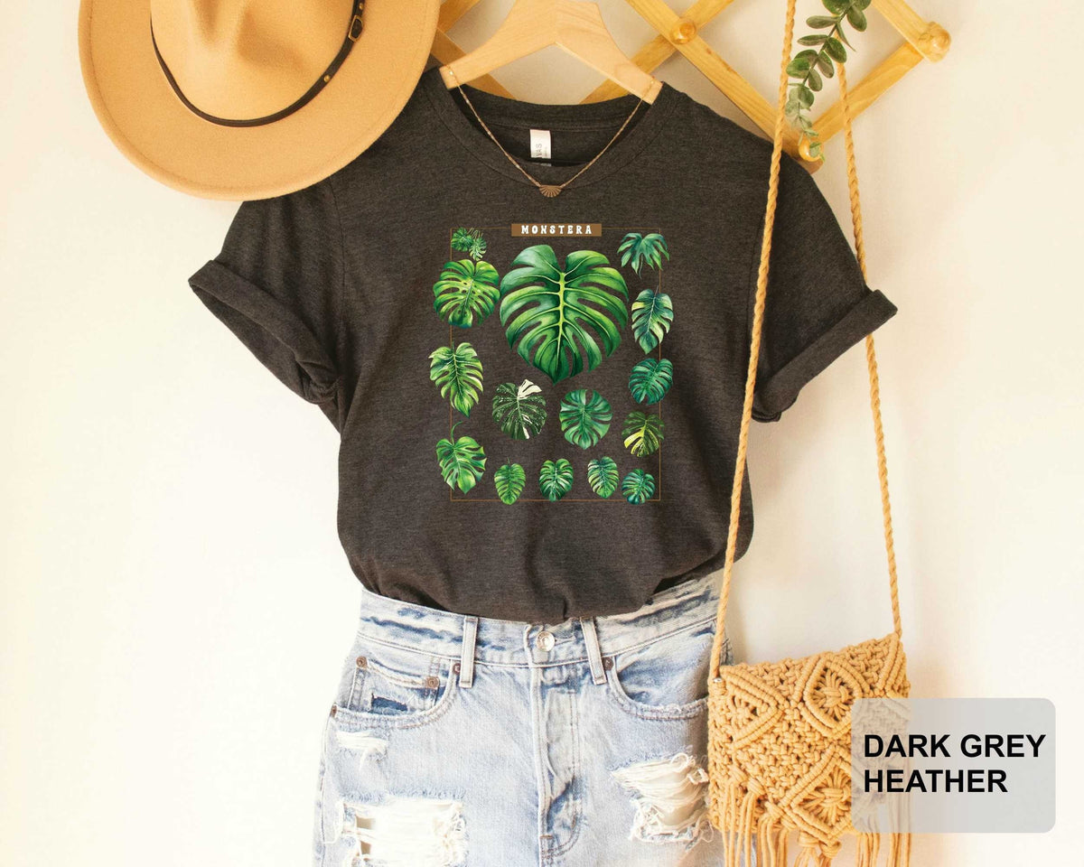 Monstera Shirt – Botanical Plant Mama Tee | Gardener Gift, Leaf Print Shirt