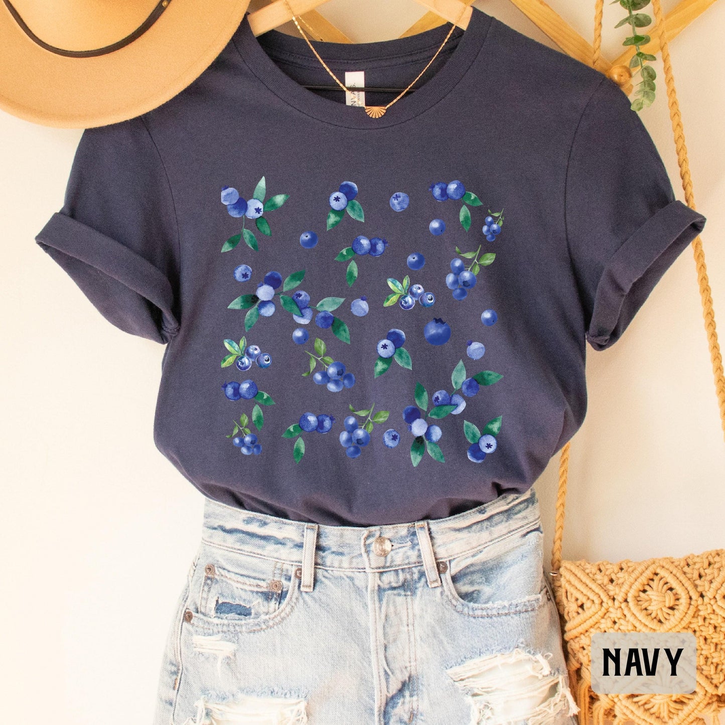 Blueberries Shirt Vintage Fruit Graphic Shirt Foodie Shirt Farm Girl Shirt Plant Lover Shirt