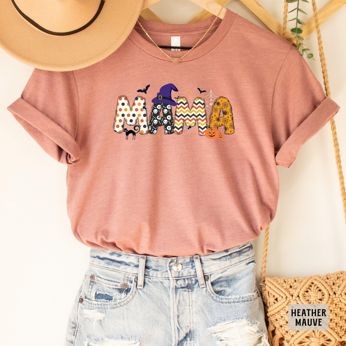 Halloween Mama Shirt - Spooky Mom Tee | Retro Halloween & Witchy Mama Style