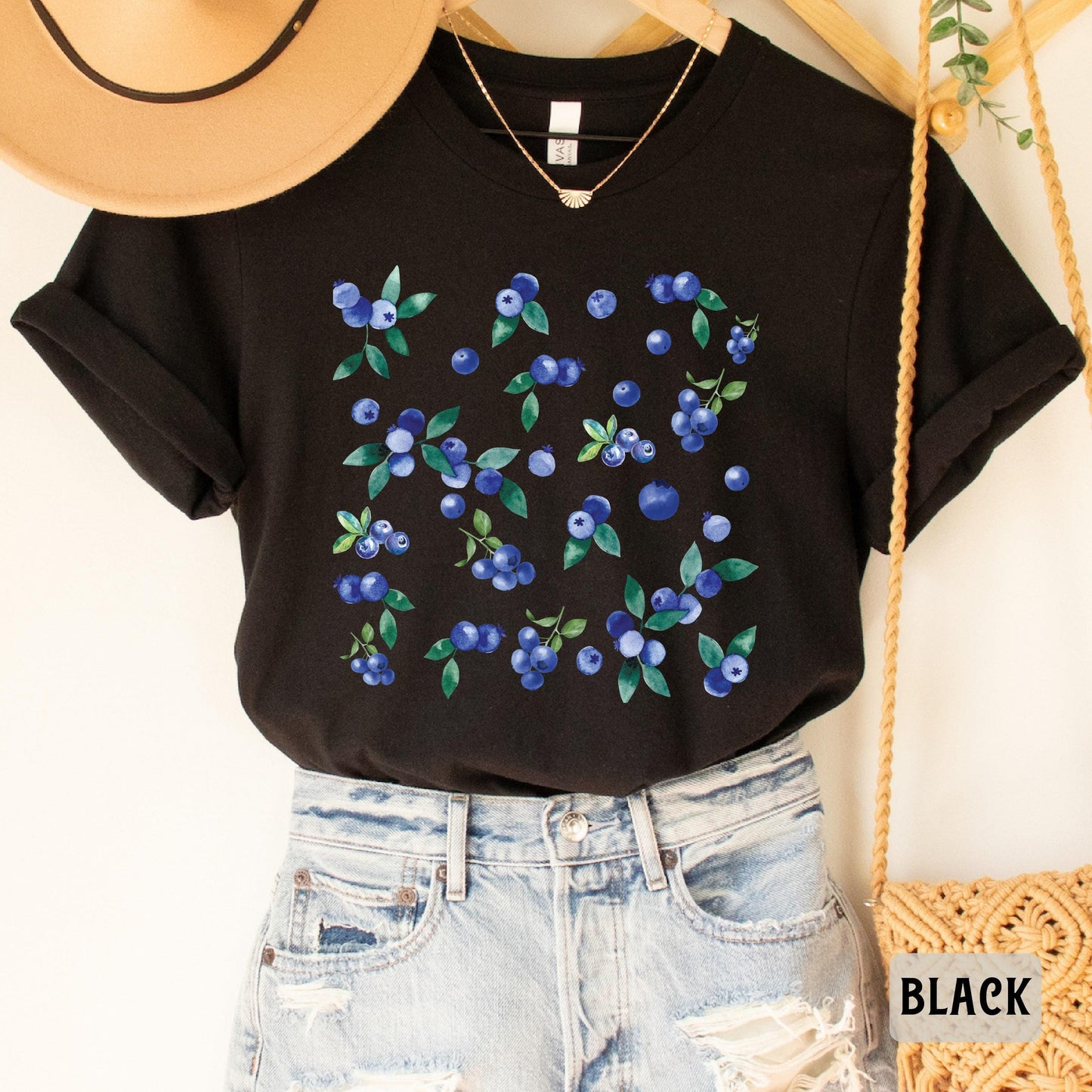 Blueberries Shirt Vintage Fruit Graphic Shirt Foodie Shirt Farm Girl Shirt Plant Lover Shirt