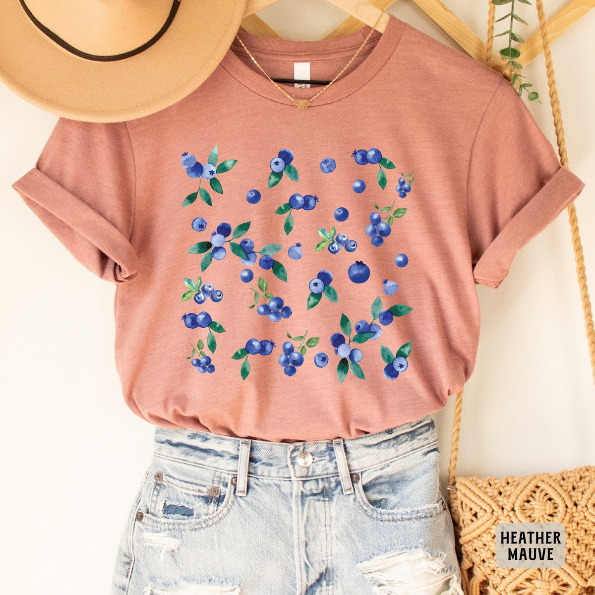 Blueberries Shirt Vintage Fruit Graphic Shirt Foodie Shirt Farm Girl Shirt Plant Lover Shirt
