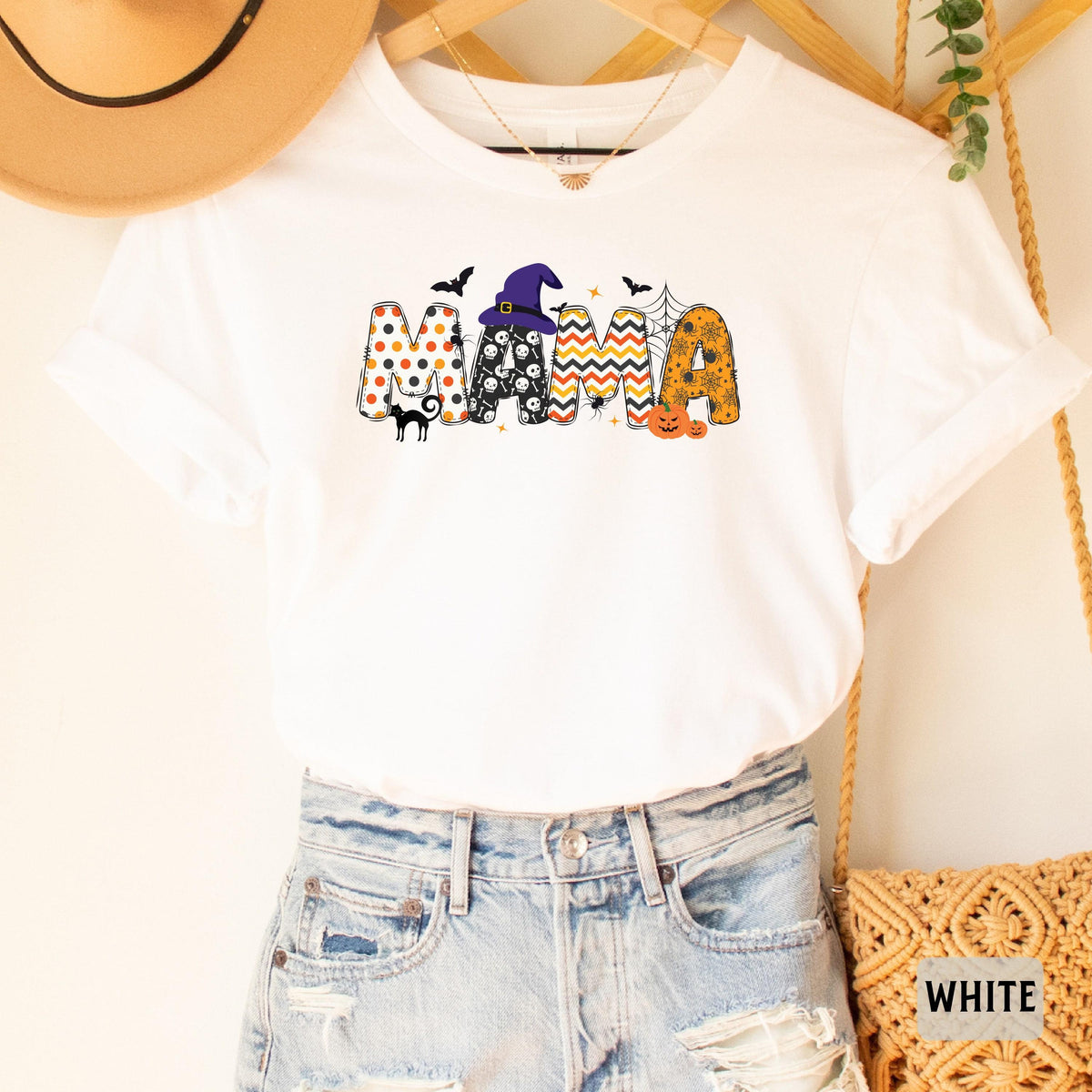 Halloween Mama Shirt - Spooky Mom Tee | Retro Halloween & Witchy Mama Style