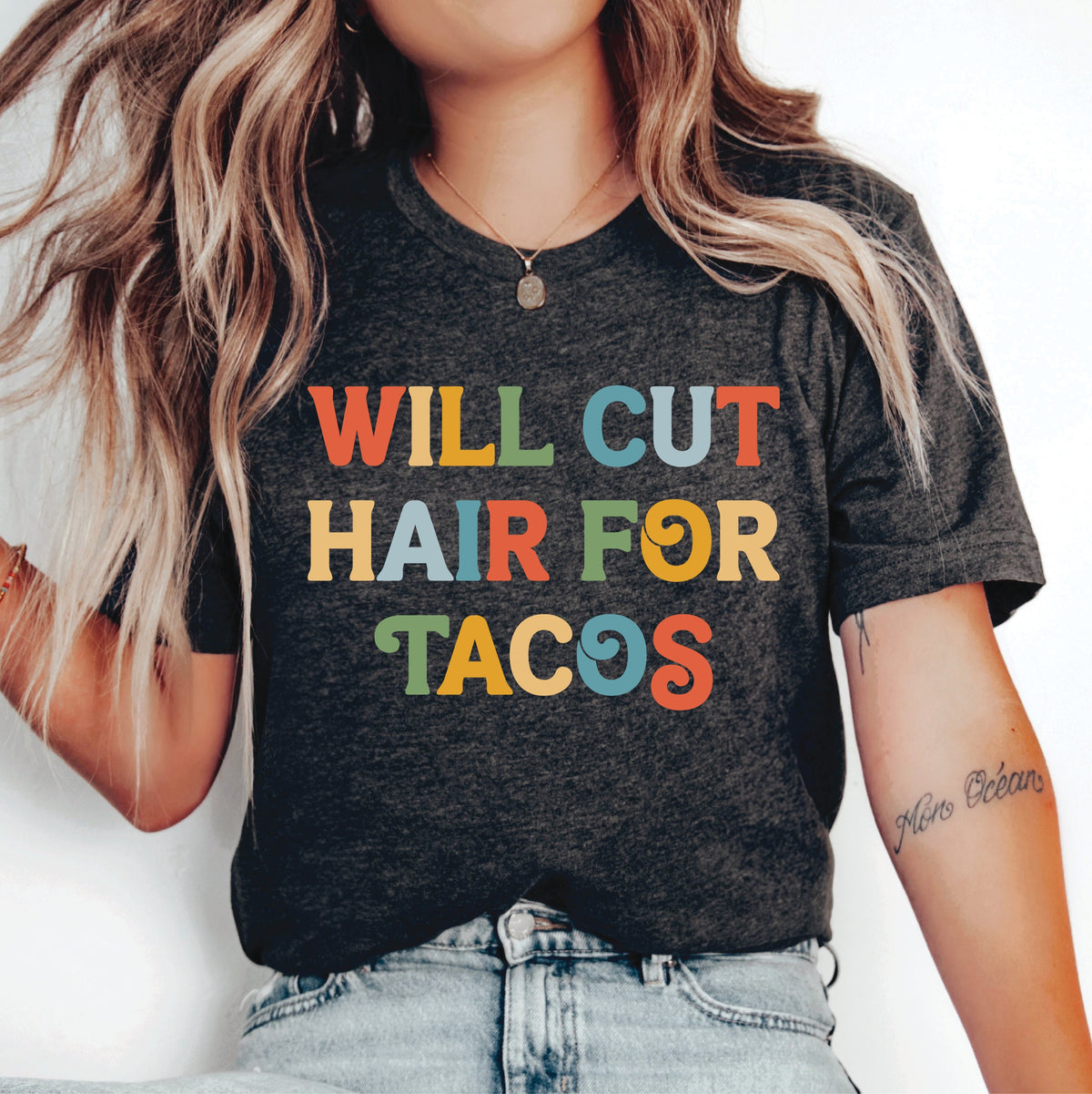 Hair Stylist Shirt Will Cut Hair For Tacos Shirt Taco Lover Shirt Gift for Hair Dresser Beauty School Graduation Shirt