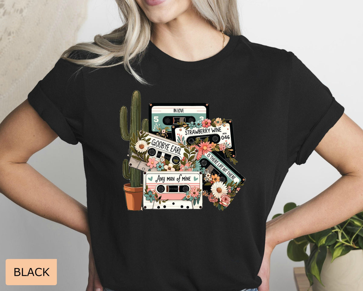 Country Music Cassettes Shirt Western 90s Vintage Music Shirt Cowgirl Shirt Vintage Inspired Concert Shirt