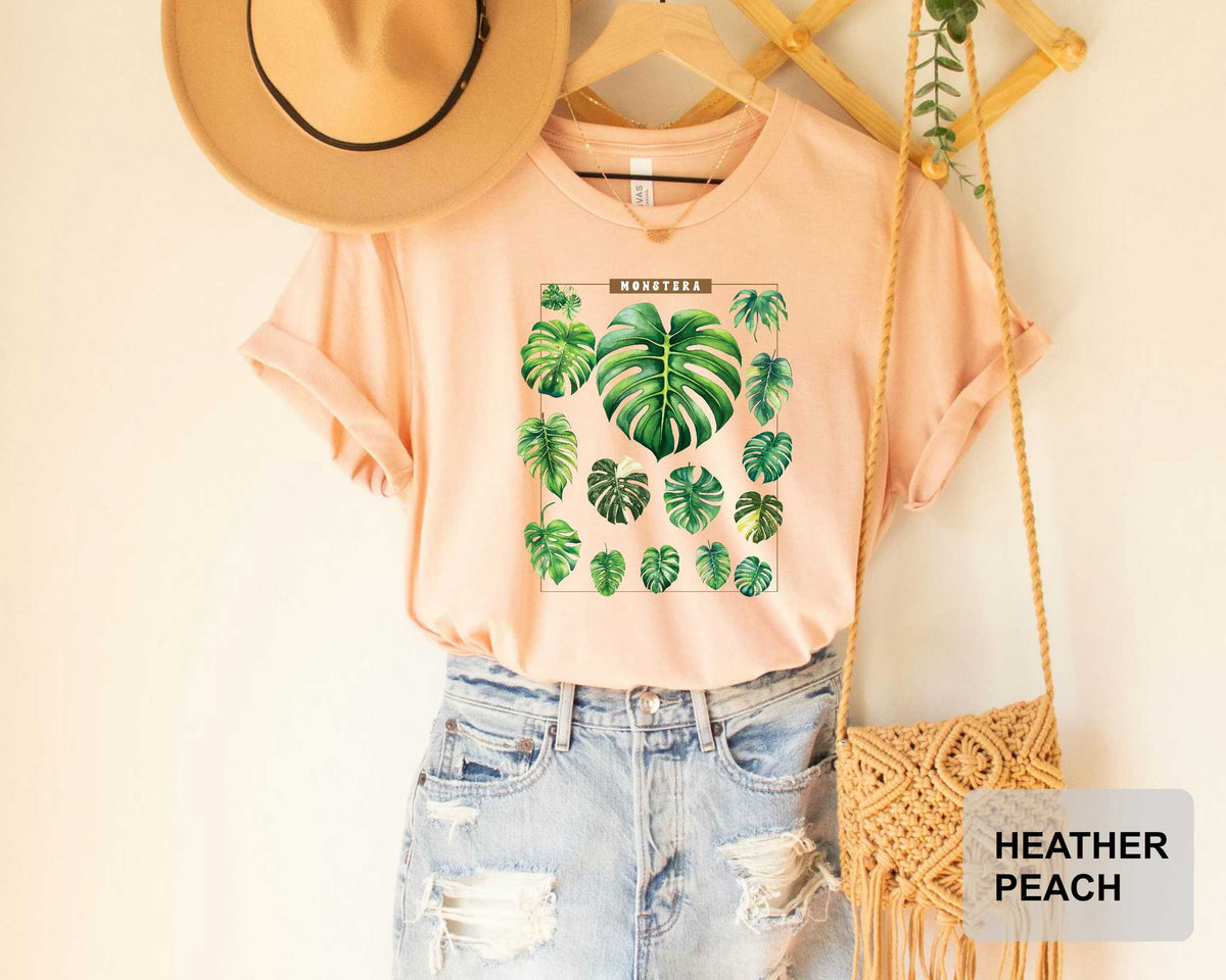 Monstera Shirt – Botanical Plant Mama Tee | Gardener Gift, Leaf Print Shirt
