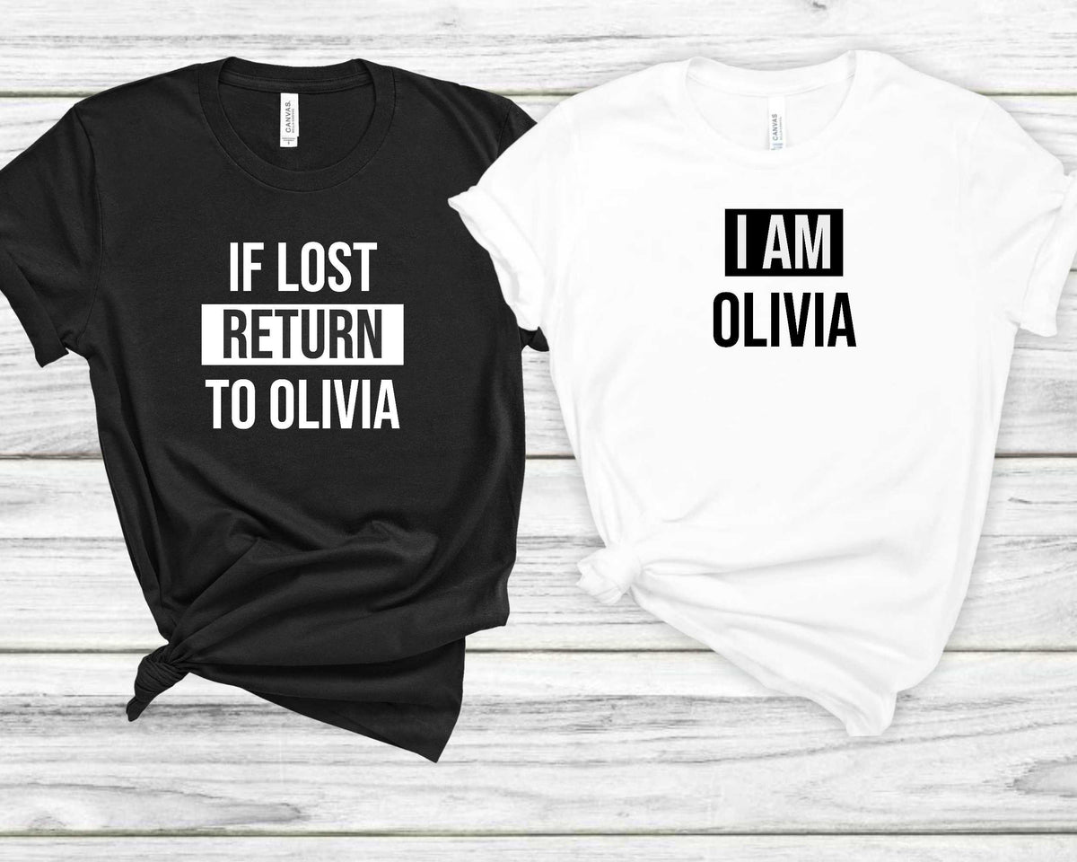 Custom Couples T-Shirts: "If Lost Return To" Matching Tees
