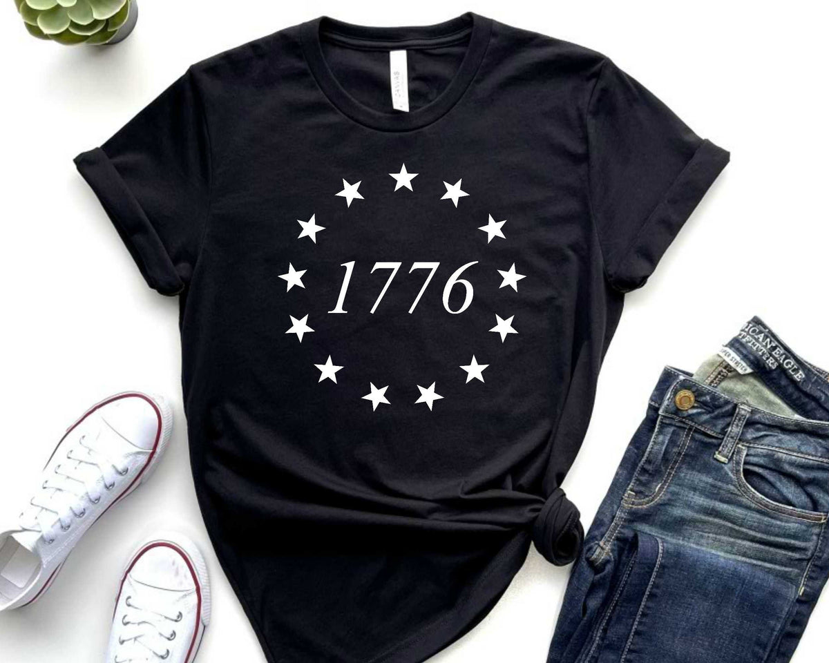1776 American Independence T-Shirt: 13 Stars Design