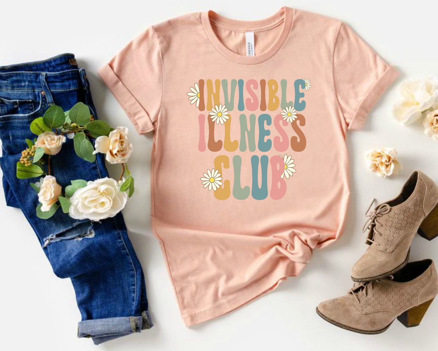 Invisible Illness Club T-Shirt: Disability Awareness, Chronic Pain