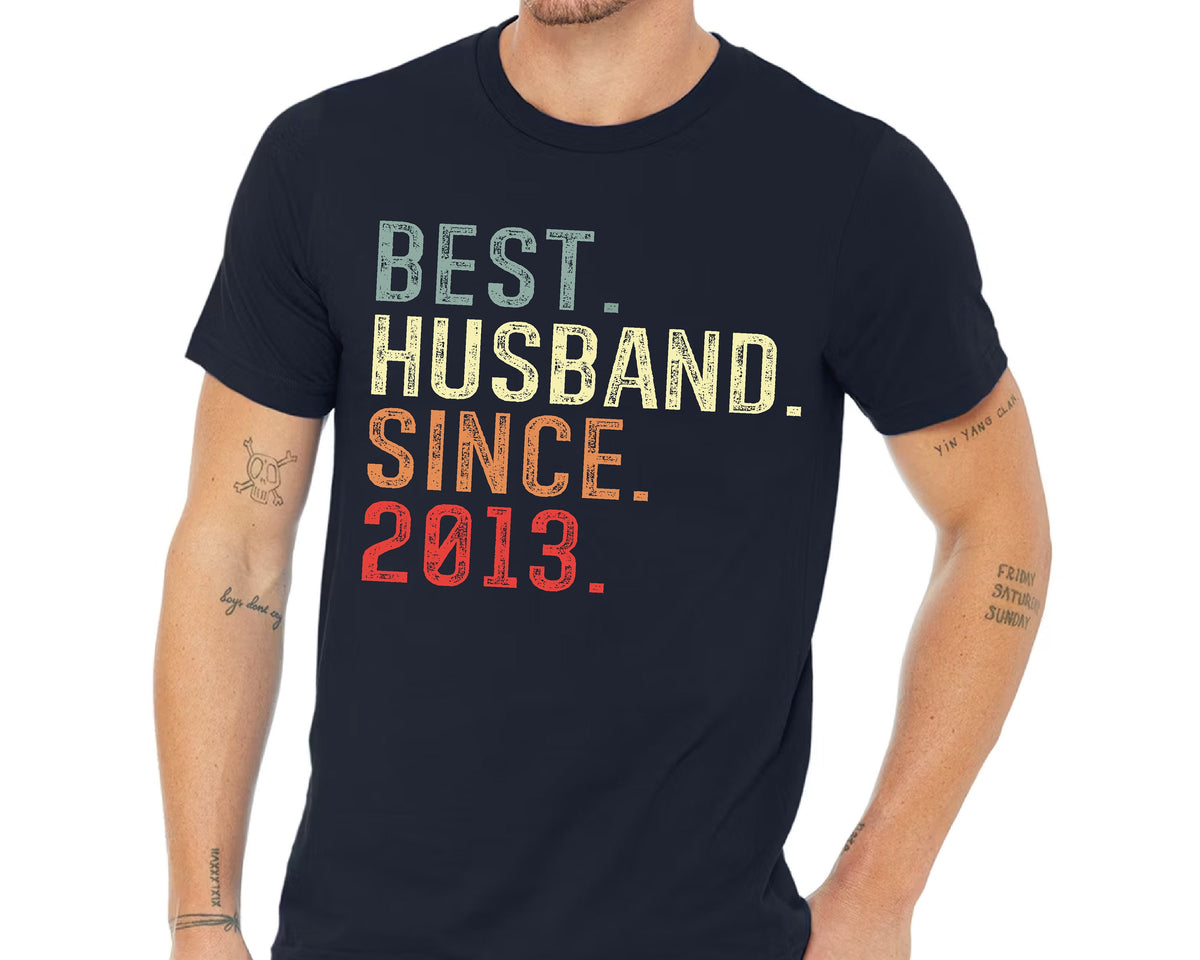 Best Husband Since 2016 Shirt, Custom 10th Wedding Anniversary Gift for Him