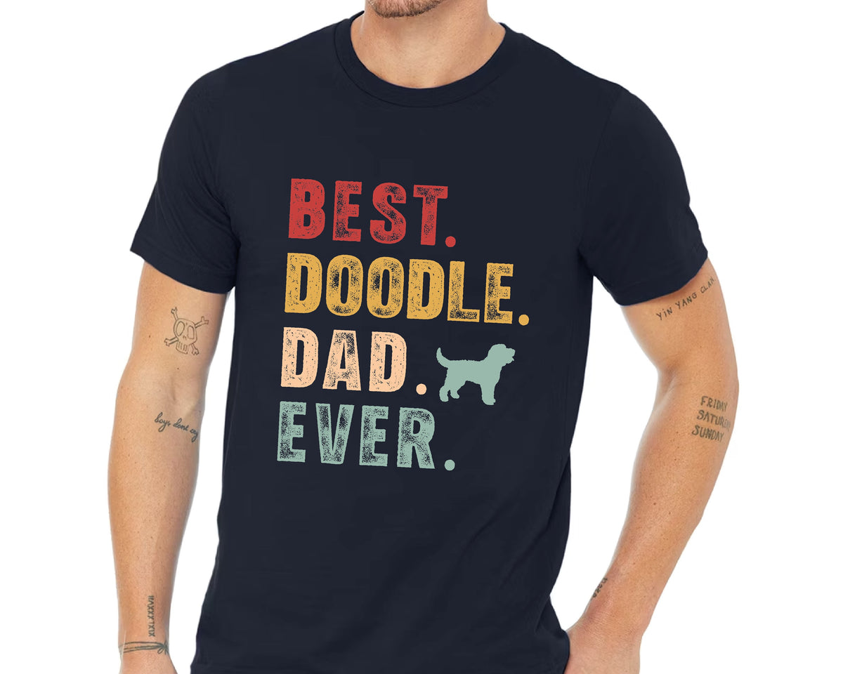 Doodle Dad T-Shirt: Retro Goldendoodle Comfort Colors Tee