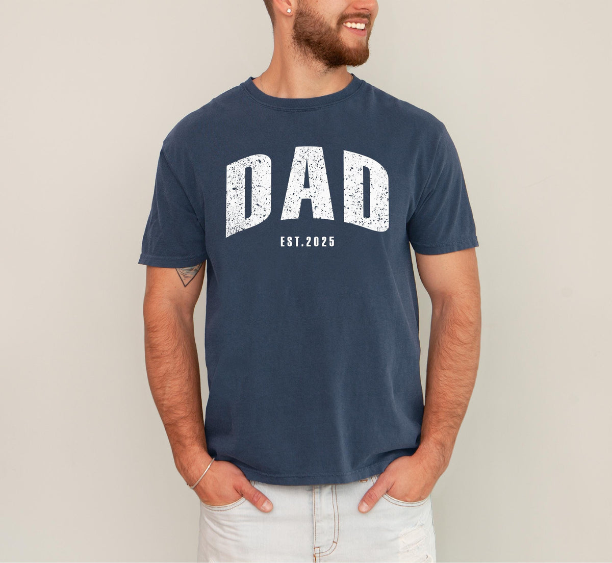 Custom Dad Est. Year Comfort Colors Shirt - New Dad Gift