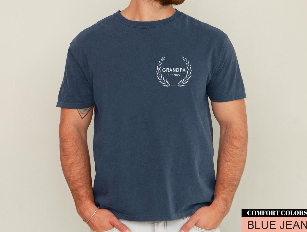 Grandpa EST Year Shirt: Custom Grandfather Reveal Gift