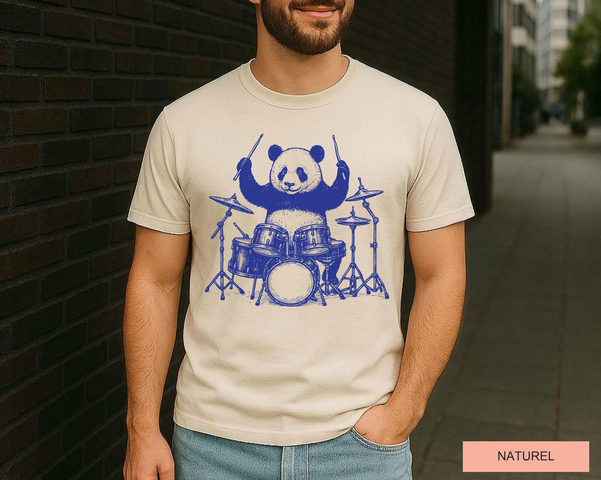 Panda Drummer T-Shirt: Funny Music Lover Gift