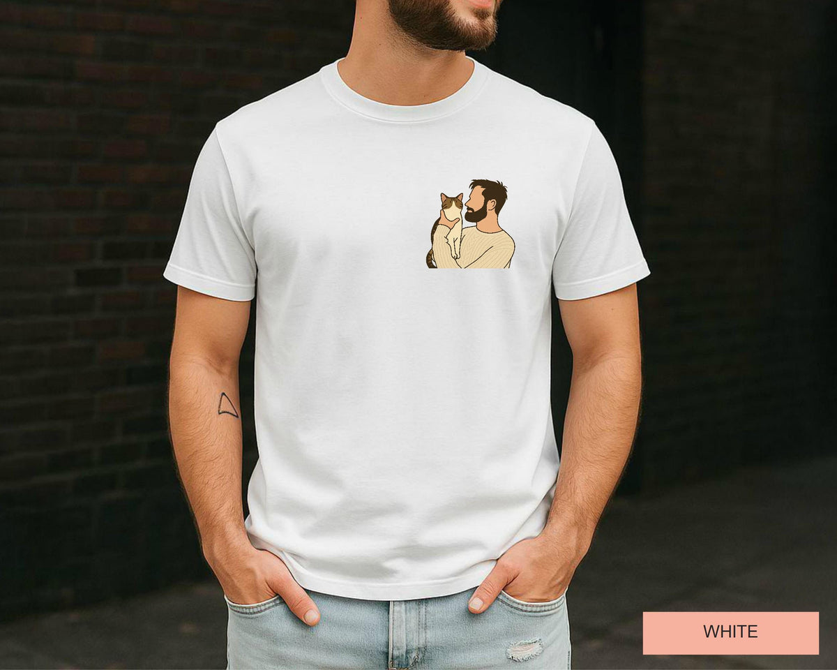Personalized Cat Dad Shirt: Custom Photo Gift for Pet Lovers
