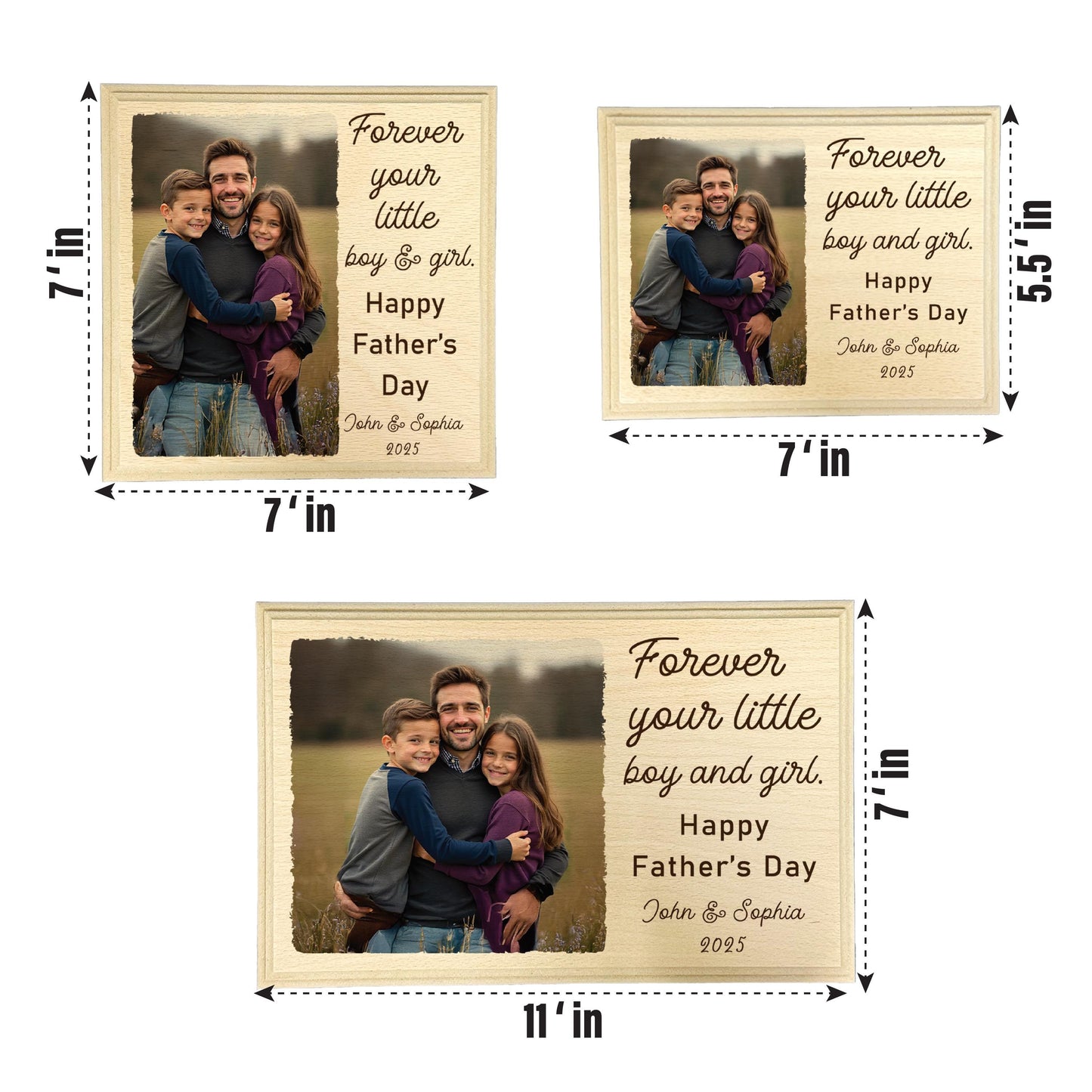 First Father's Day Photo Frame: Custom Newborn Gift, Solid Wood