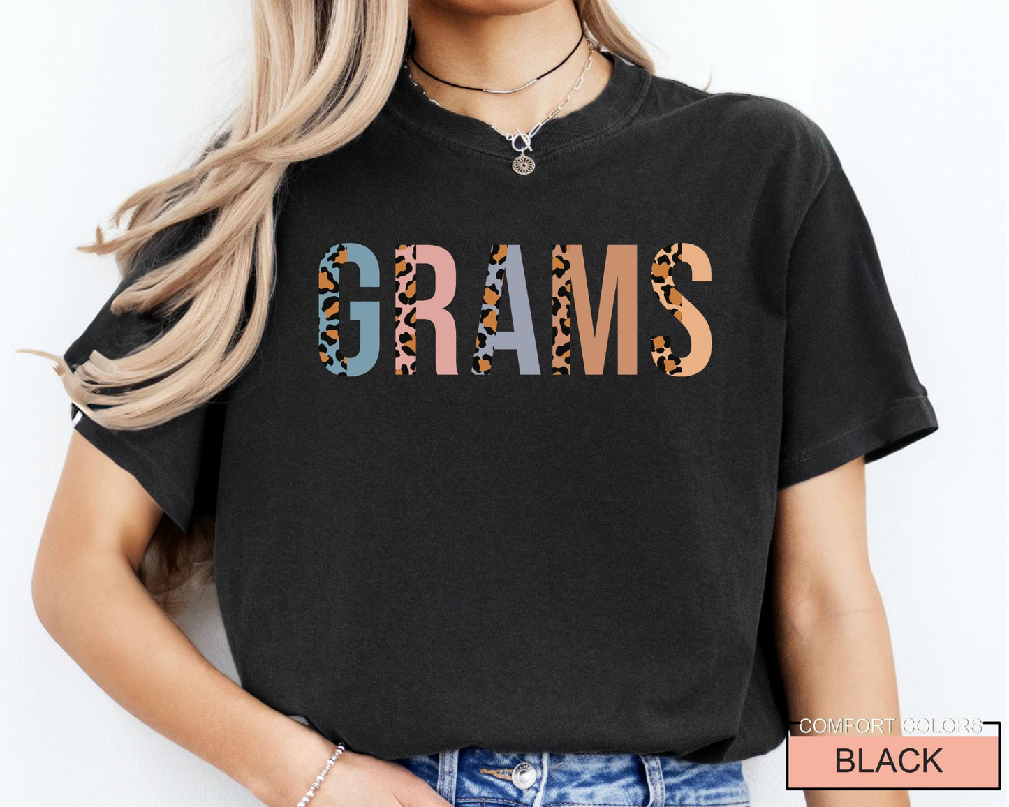 Grams Shirt, Leopard Print Grandma Tee, Mothers Day Gift