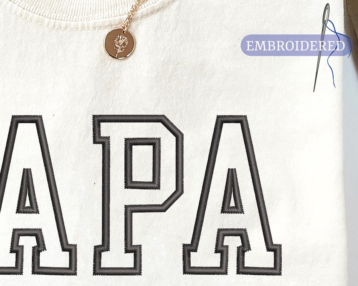 Custom Embroidered Papa Shirt - New Grandfather Outfit