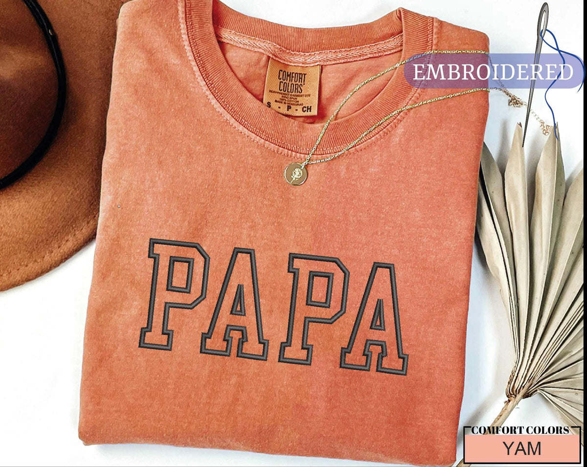Custom Embroidered Papa Shirt - New Grandfather Outfit