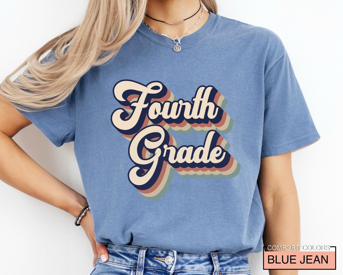 Retro Fourth Grade Teacher Shirt Unisex