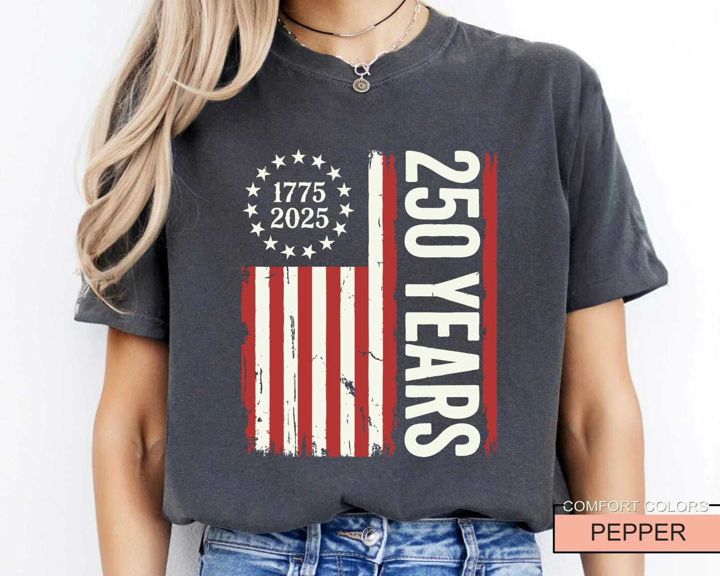 USA Flag 250 Years Shirt, Patriotic American Flag Tee