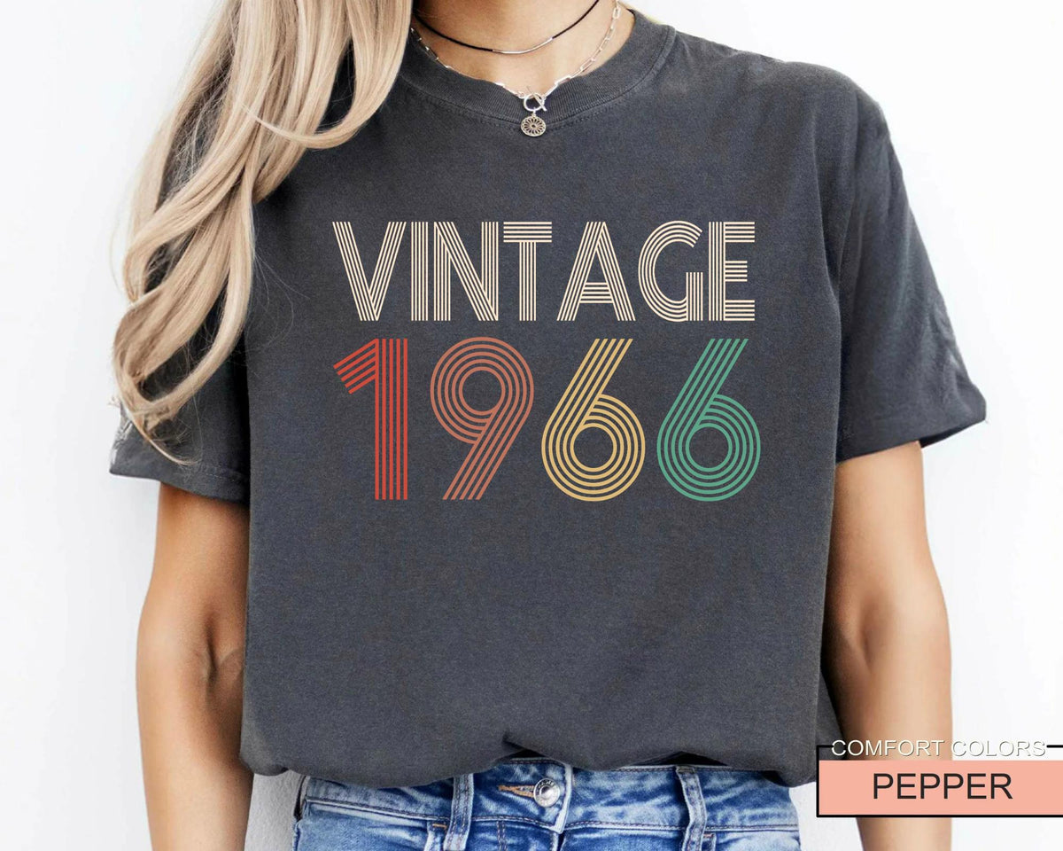 Custom Year 1966 Tee : Womens Vintage 60th Birthday Shirt
