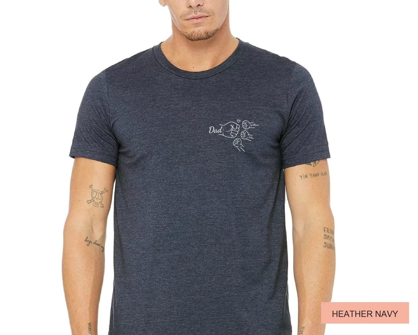 Personalized Dad Fist Bump Shirt with Kids' Names – Father's Day