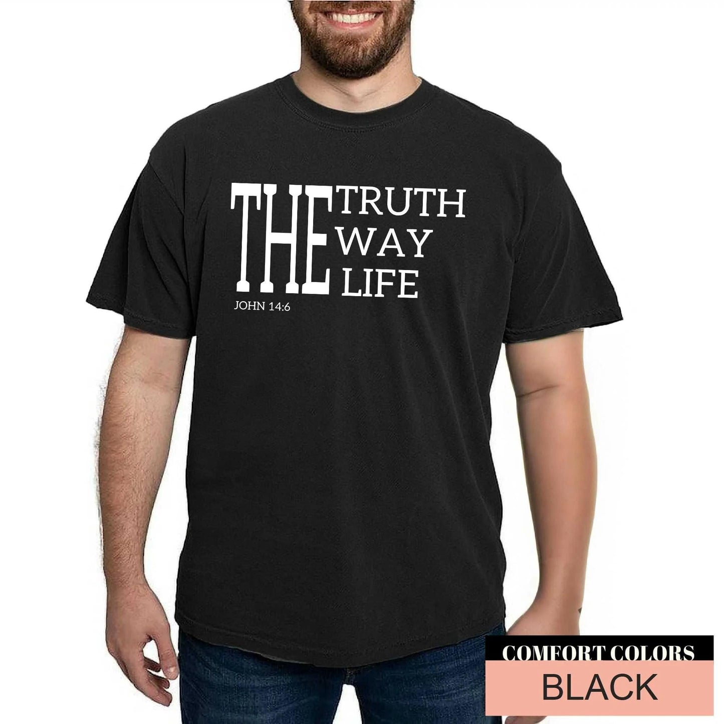 John 14 6 The Way The Truth The Life Shirt, Christian Bible Verse Tee for Father