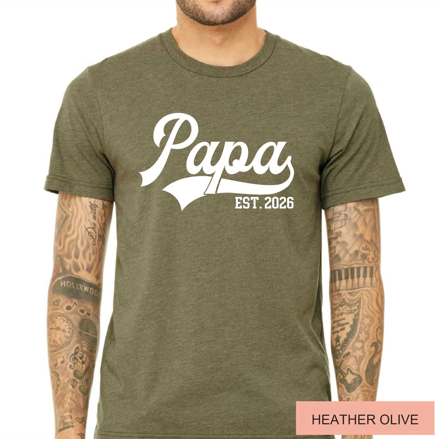 Personalized Papa Est. Year Shirt, Father's Day Gift
