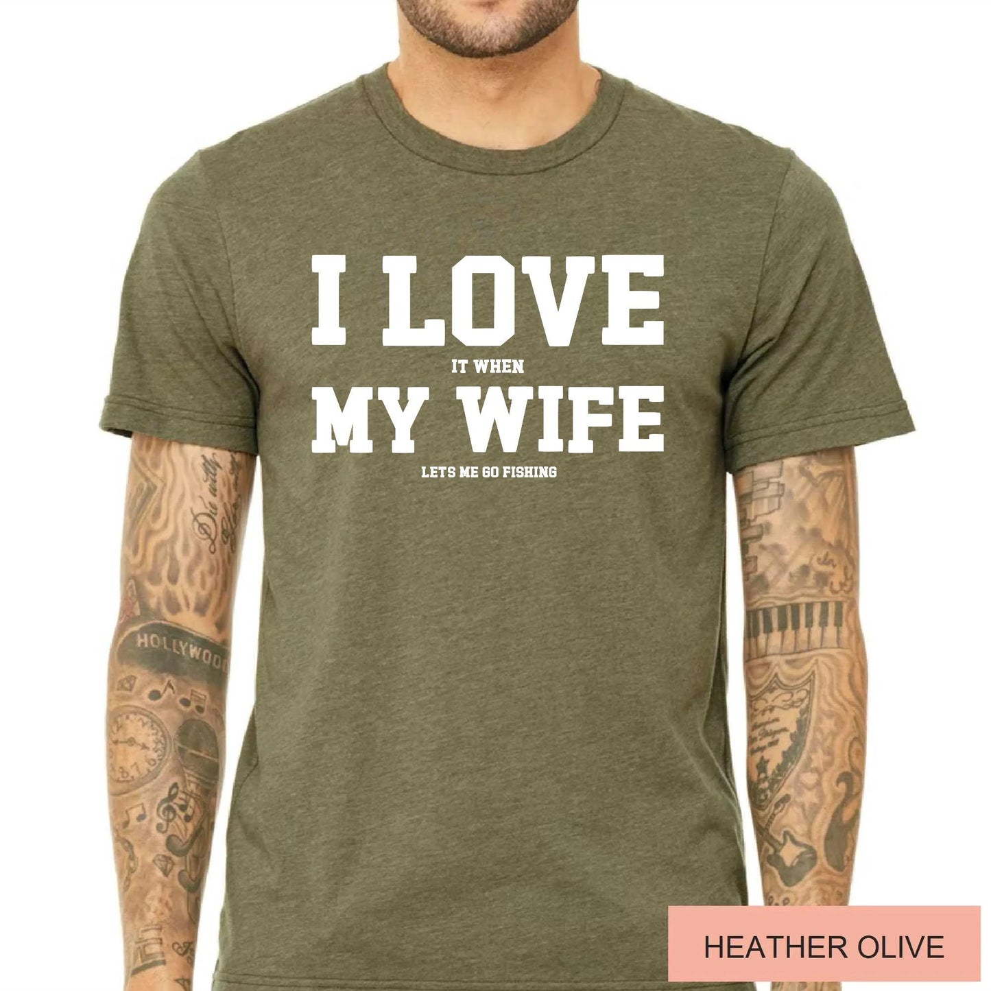 Funny Fishing Shirt for Men, I Love It When My Wife Lets Me Go Fishing, Gift from Wife to Angler, Fisherman Husband Gift for Father's Day