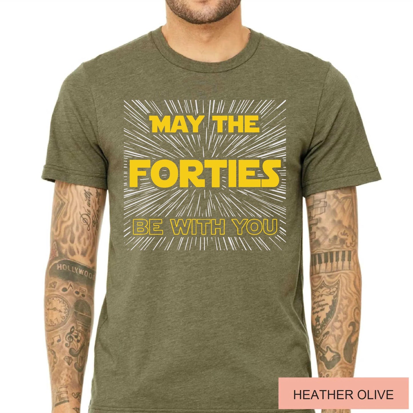May The Forties Be With You Shirt, Funny Father 40th Birthday Tee, Retro Sci-Fi Inspired Bday Top 40 Year Old
