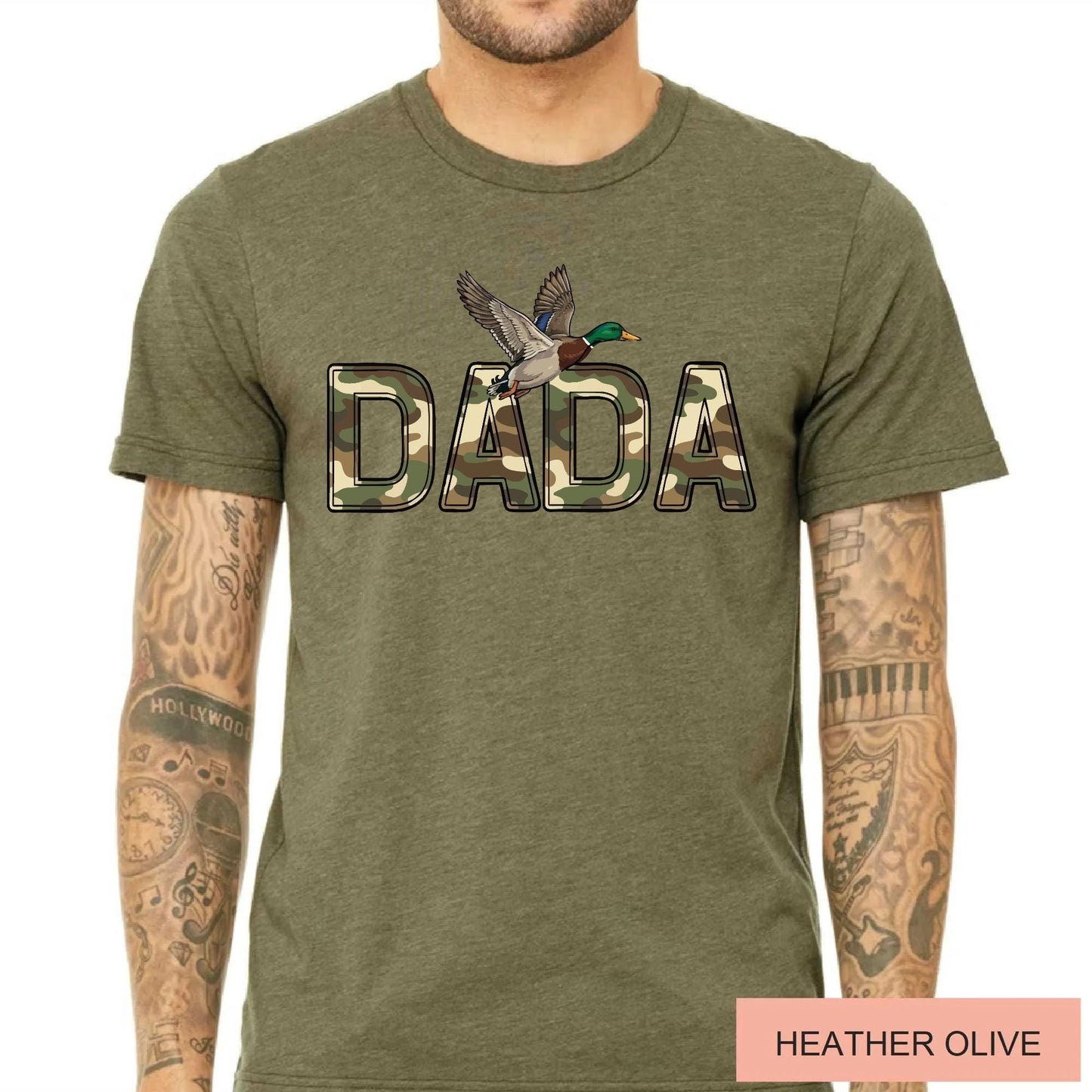 Camo Duck Hunting Dada Shirt, Camouflage Mallard Duck Tee for Dad