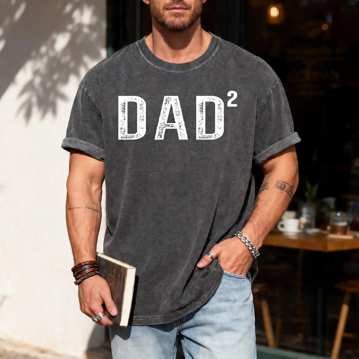 Dad Squared Shirt: Father of Two, Comfort Colors Tee