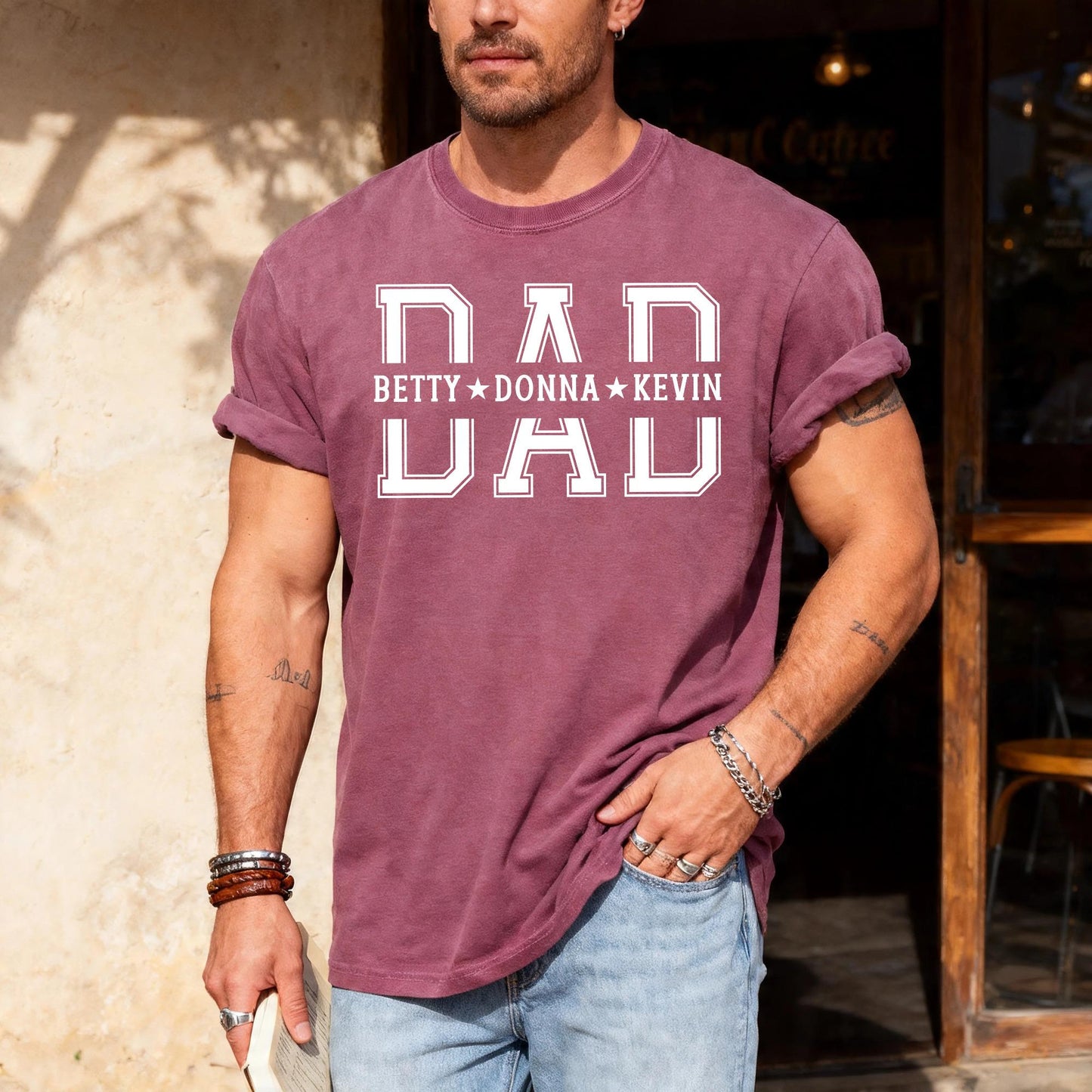 Custom Dad Shirt with Kids Names