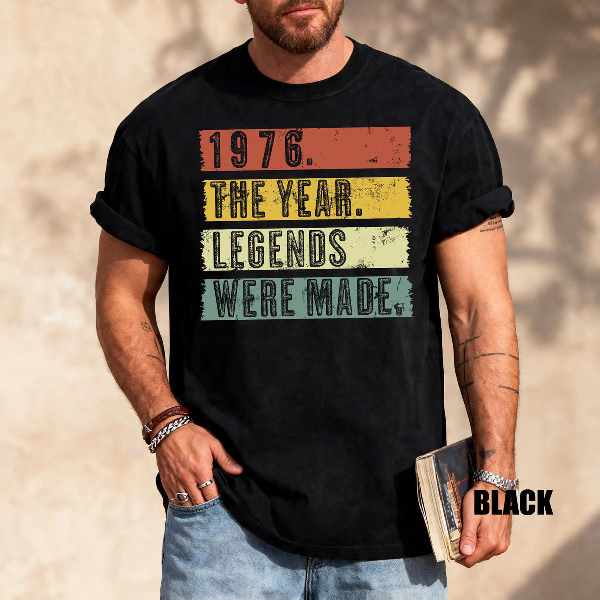 Mens 50th Birthday Shirt, 1976 Legends Were Made Tee