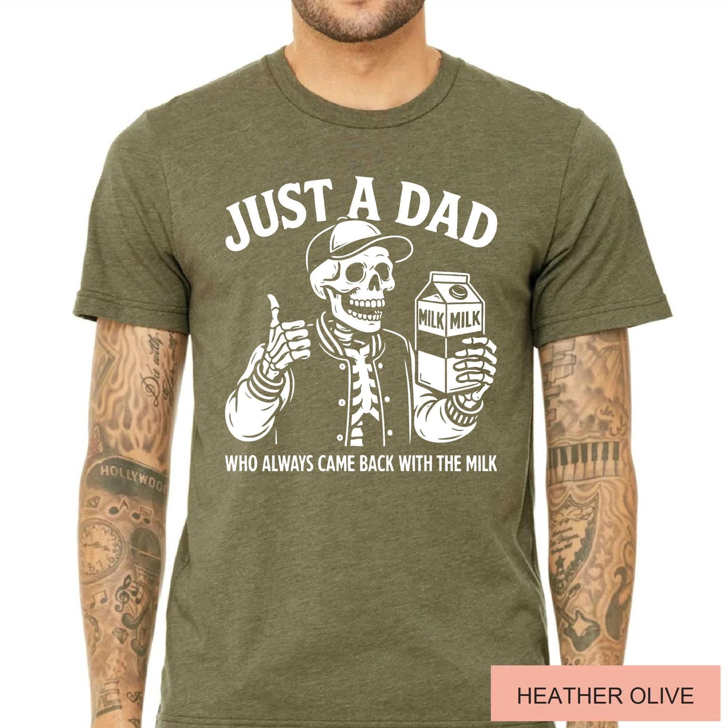 Skeleton Dad Milk Run T-Shirt, Father's Day Bigfoot Lover Gift