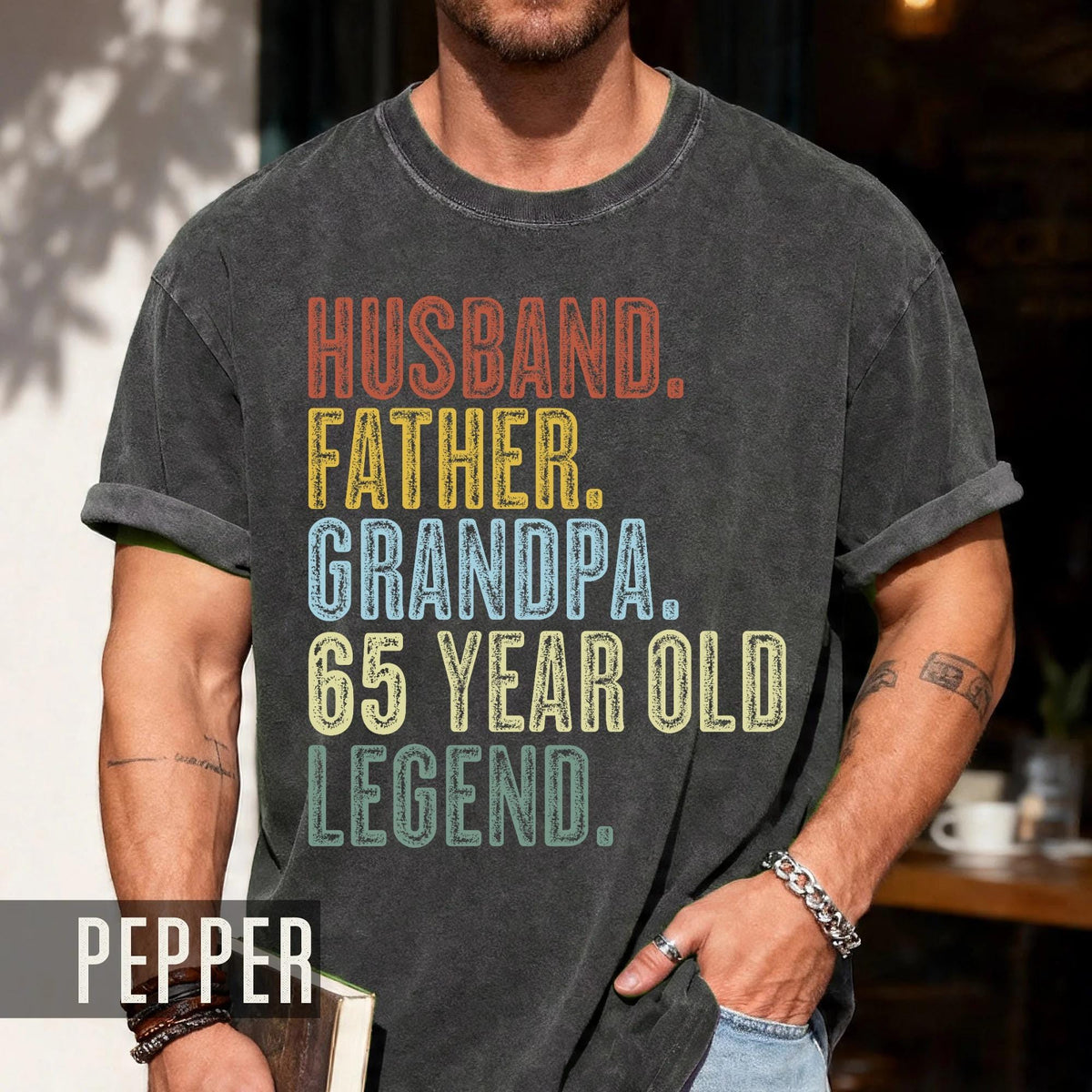 65 Year Old Birthday T-Shirt, Husband Father Grandpa Legend Tee
