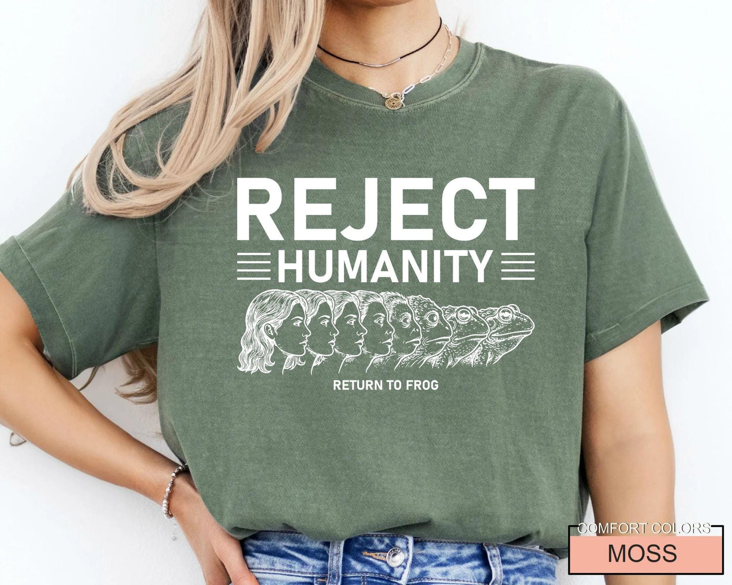 Reject Humanity Return To Frog Shirt, Funny Meme Frog Lover Reverse Evolution Tee