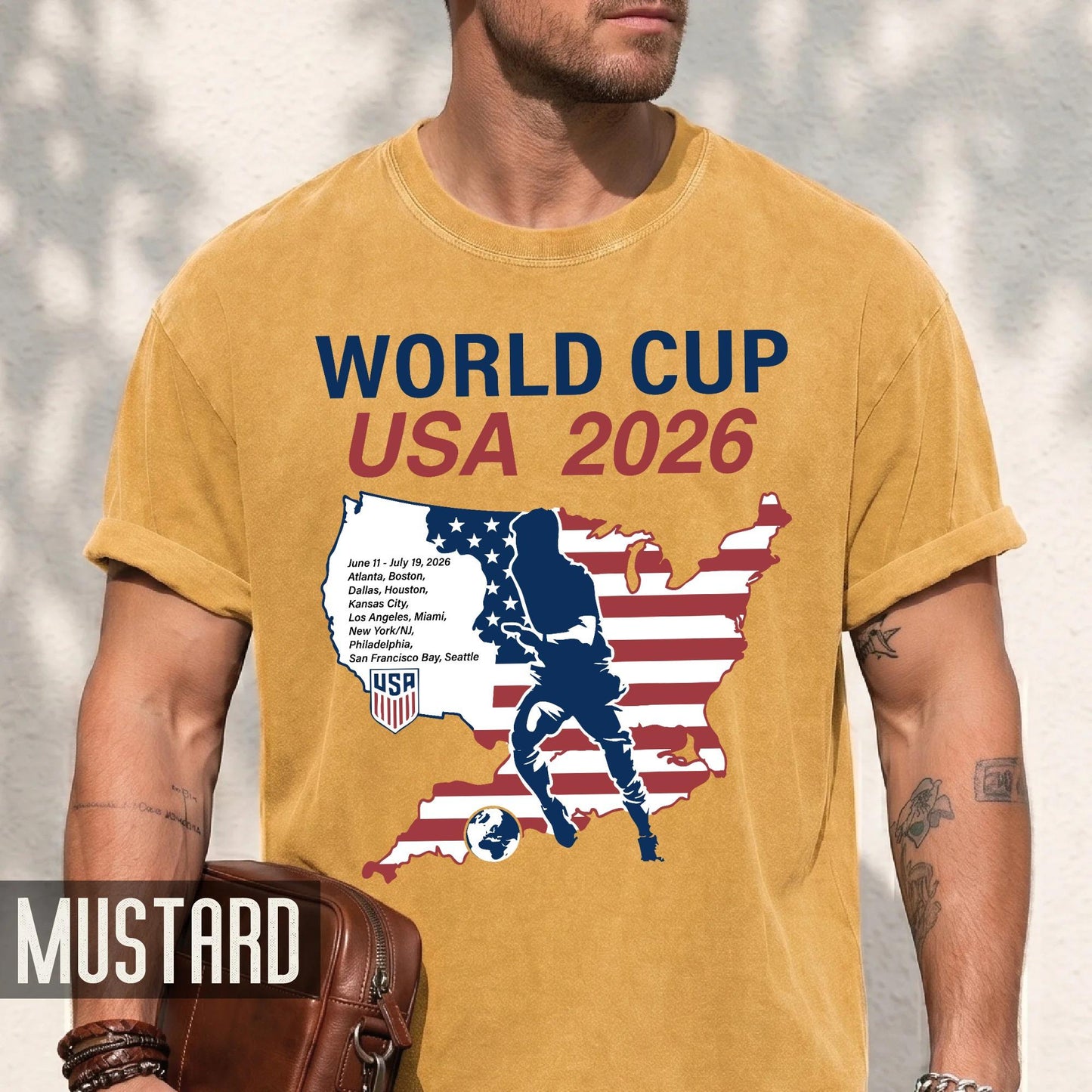 World Cup USA 2026 Soccer Shirt, United States Football Tournament Tee, Host Cities Fan Gear Top, Patriotic American Flag Map