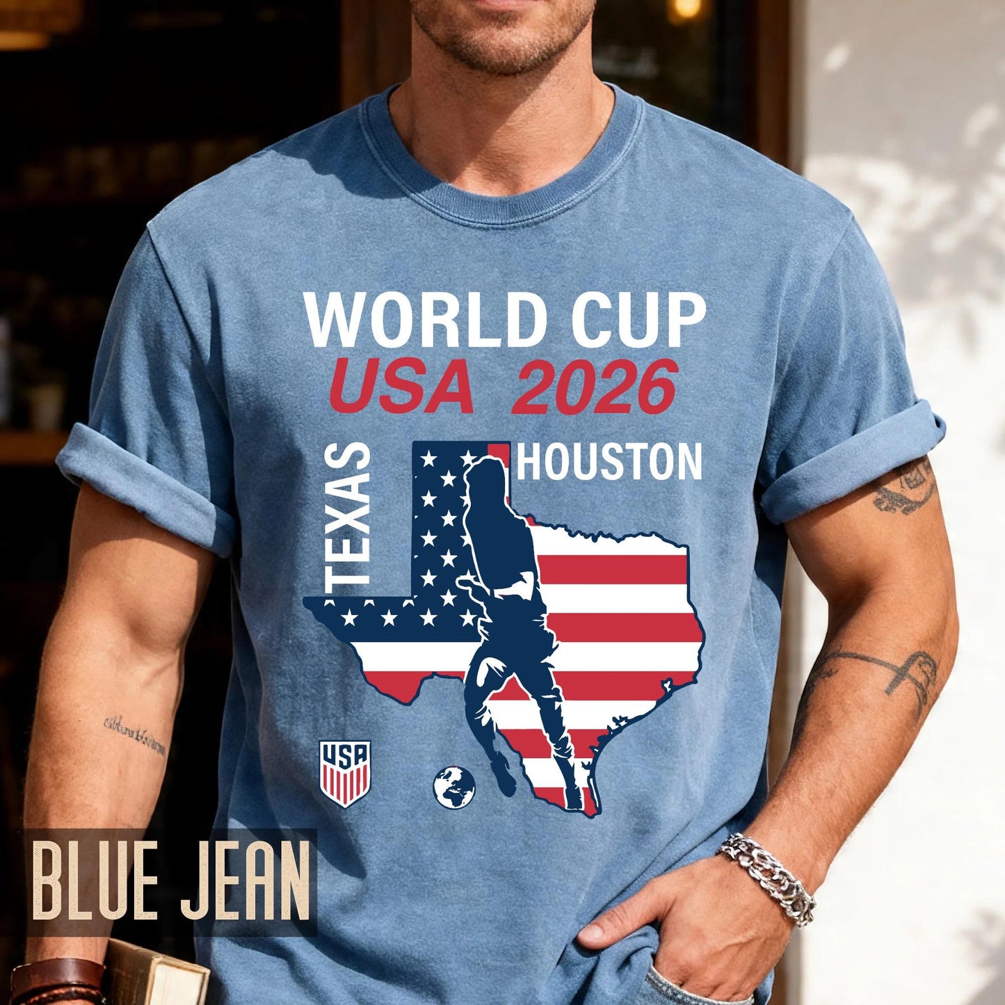 World Cup USA 2026 Houston Texas Map Shirt, Soccer Fan Travel Souvenir Tee