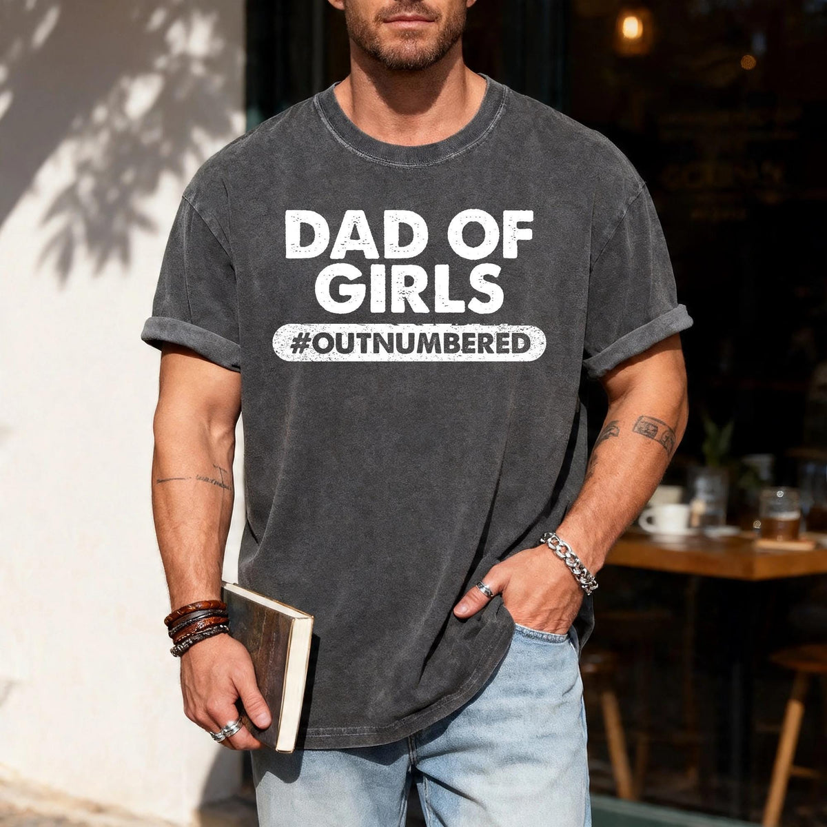 Dad of Girls T-Shirt, Outnumbered Father's Day Gift