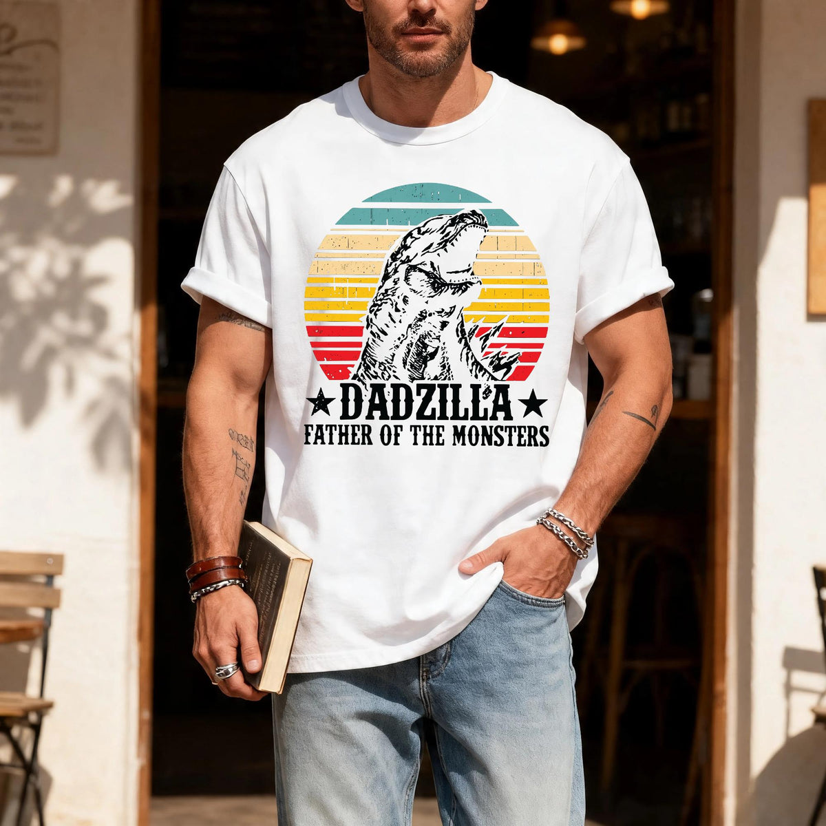 Funny Dadzilla T-Shirt: Father of Monsters, Dad Birthday Gift