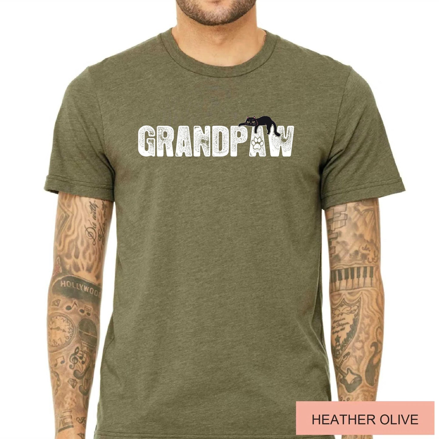 Funny Cat Shirt for Grandpa - Comfort Colors Grandpaw T-Shirt - Cat Owner Grandfather Gift